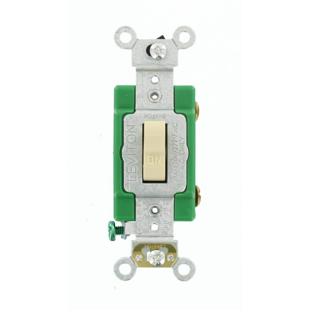 Leviton 30 Amp Industrial Grade Heavy Duty Single-Pole Toggle Switch, Ivory