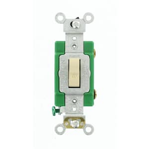 30 Amp Industrial Grade Heavy Duty Single-Pole Toggle Switch, Ivory