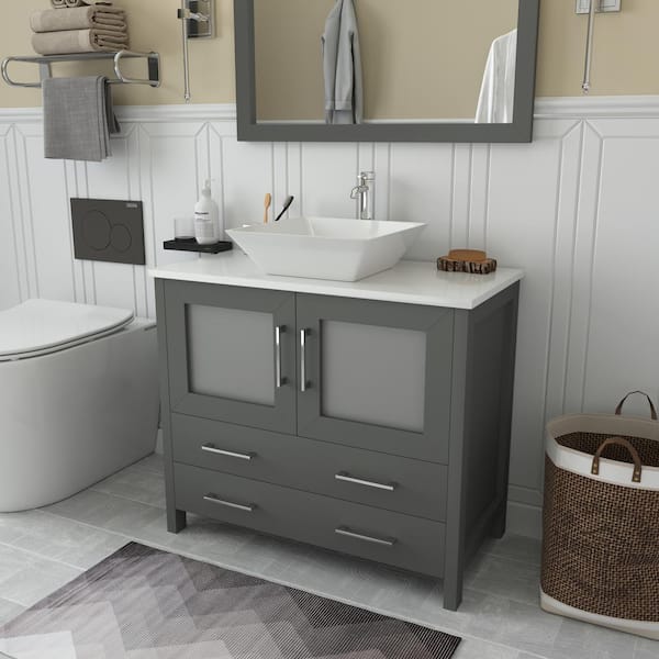 72 Unpainted Shaker Style Poplar Wood Double Vanity for Vessel Sink 