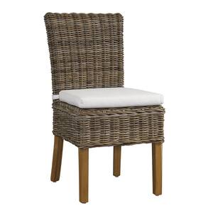 Boca Kubu Grey Chair with White Cushion