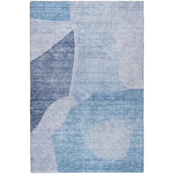 Dream Shag Premium Machine Washable Abstract ADS665 Denim 10 ft. x 14 ft. Area Rug