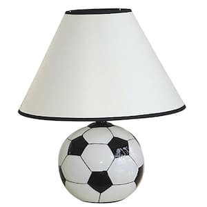 12 in. Multi-colored Ceramic Soccer Ball Table Lamp