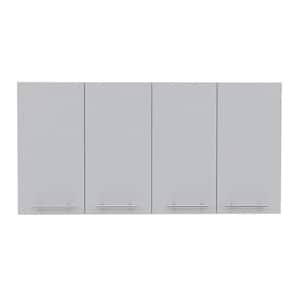 47.2 in. W x 13.1 in. D x 23.6 in. H White Wood Ready to Assemble Wall Kitchen Cabinet with Shelves and Four Doors
