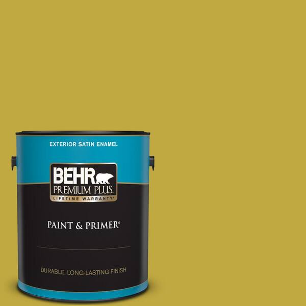 BEHR PREMIUM PLUS 1 gal. #P330-6 Margarita Satin Enamel Exterior Paint & Primer