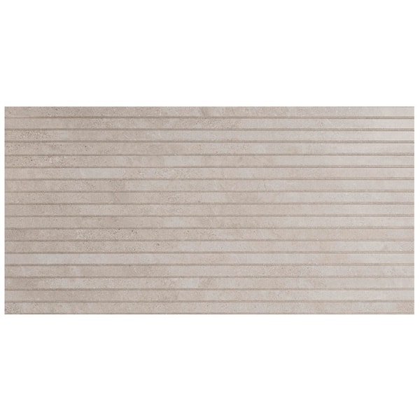 Ivy Hill Tile Lustro Ribbon Beige 4 in. x 0.39 in. Matte Porcelain Floor and Wall Tile Sample