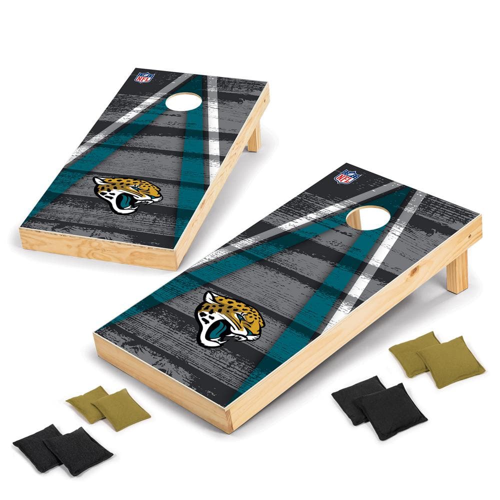 Wild Sports Jacksonville Jaguars 24 in. W x 48 in. L Cornhole Bag Toss Set, Multi-Colored