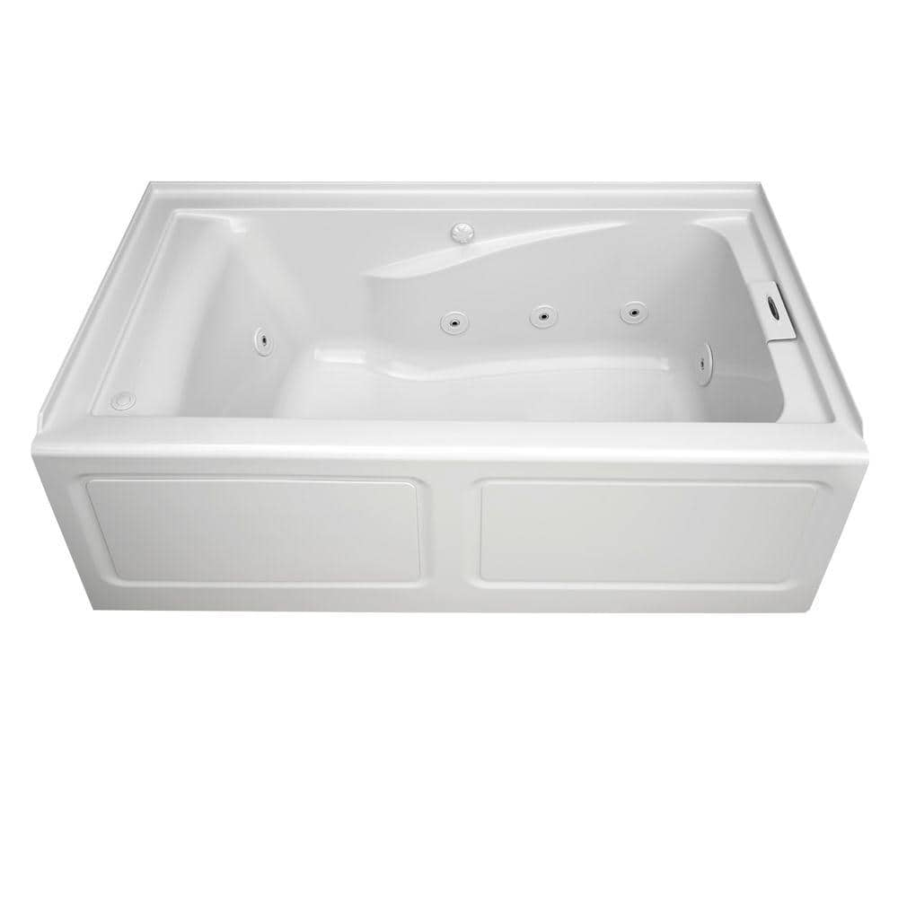 American Standard Evolution 32-in x 60-in White Acrylic Hourglass Alcove  Whirlpool Tub (Right Drain) in the Bathtubs department at