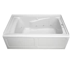 Champion Apron 60 in. x 32 in. Whirlpool Tub with Right Drain in White