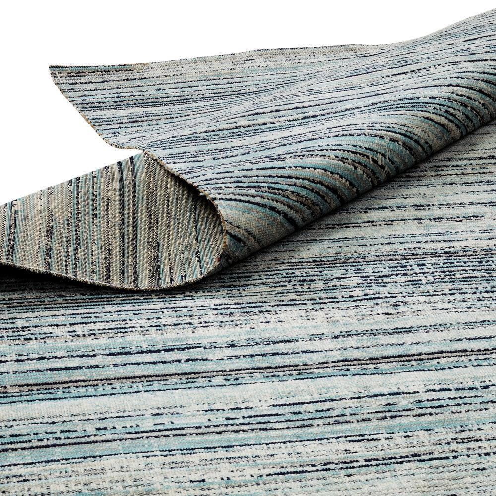 Aqua and Light Gray Abstract Synthetic 2' x 3' Area Rug
