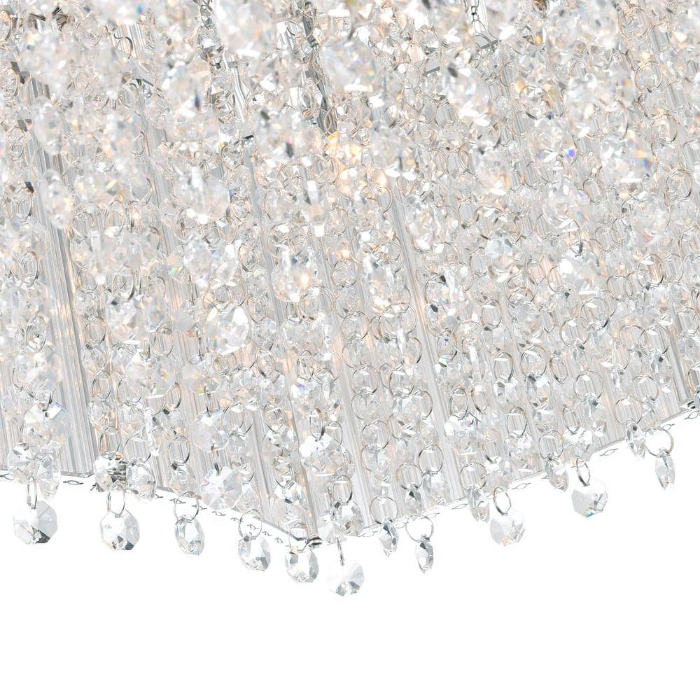 Elsa Chrome Mini Drum Shade Chandelier with Crystal Beads