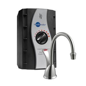 Involve Wave Series Instant Hot Water Dispenser Tank with 1-Handle 6.75 in. Faucet in Satin Nickel