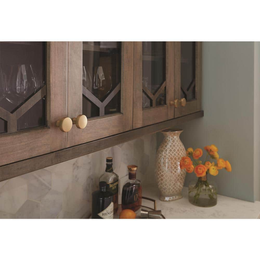 Golden Champagne Round Cabinet Knob with Mounting Hardware