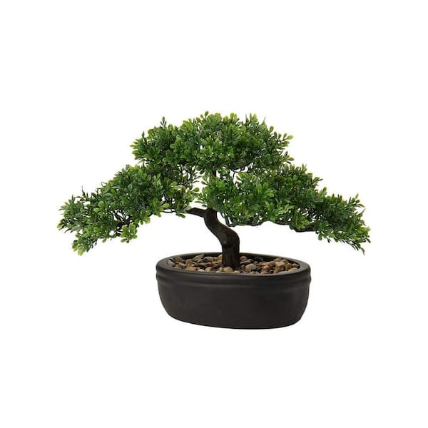 Topiary Artificial 9 ft. Artificial Juniper Bonsai Tree Indoor Faux Plant  with Ceramic Pot for Home Office Decor 1-Piece 59B1124C1330 - The Home Depot