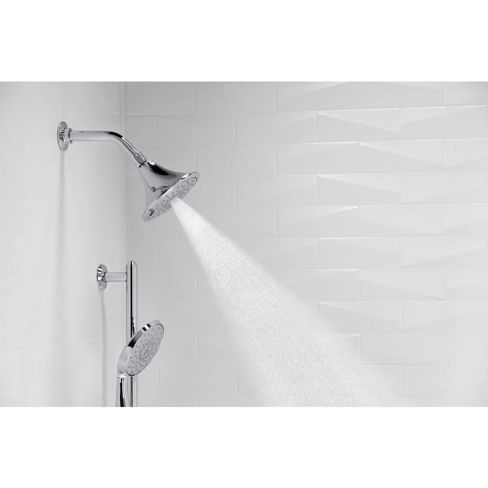 Polished Chrome Multi-Function Wall Mounted Showerhead