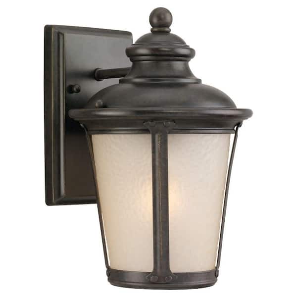 Generation Lighting Cape May 1-Light Burled Iron Outdoor 10.5 in. Wall Lantern Sconce