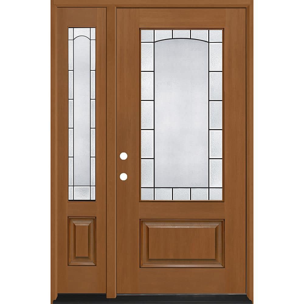 Regency 51 in. x 80 in. 3/4L Empire Decorative Glass RHIS AutumnWheat Fiberglass Prehung Front Door w/12in-SL 6-9/16 price history on PriceWatchPro