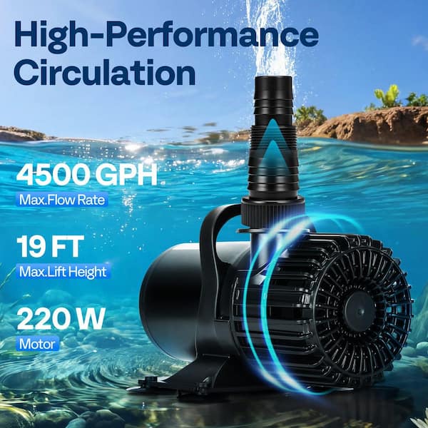 VIVOHOME Electric 220-Watt 0.3 hp 4500GPH Submersible Water Pool