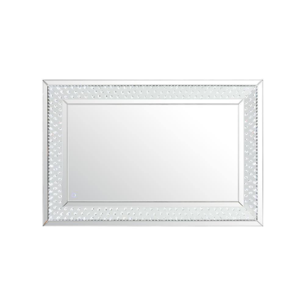 Timeless Home 32 in. W x 48 in. H Contemporary Rectangular Iron Framed LED 