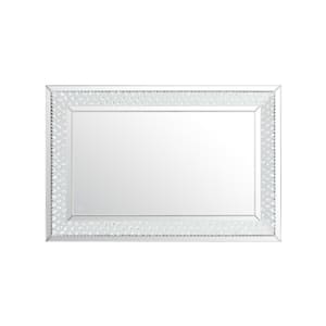 Timeless Home 32 in. W x 48 in. H Contemporary Rectangular Iron Framed LED Wall Bathroom Vanity Mirror in Clear Mirror