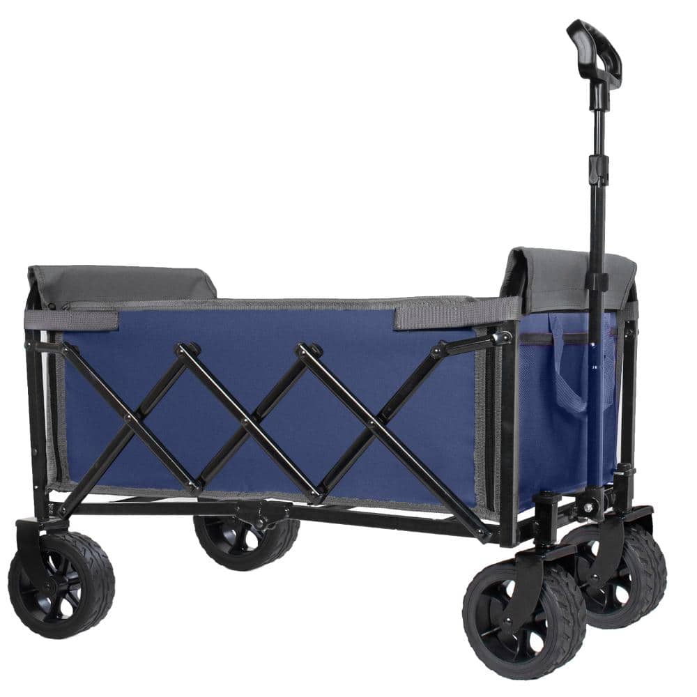11.8 cu. ft. Steel Dark Blue Convertible Folding Wagon, Garden Cart with 220Lbs Capacity, Wheels price history on PriceWatchPro