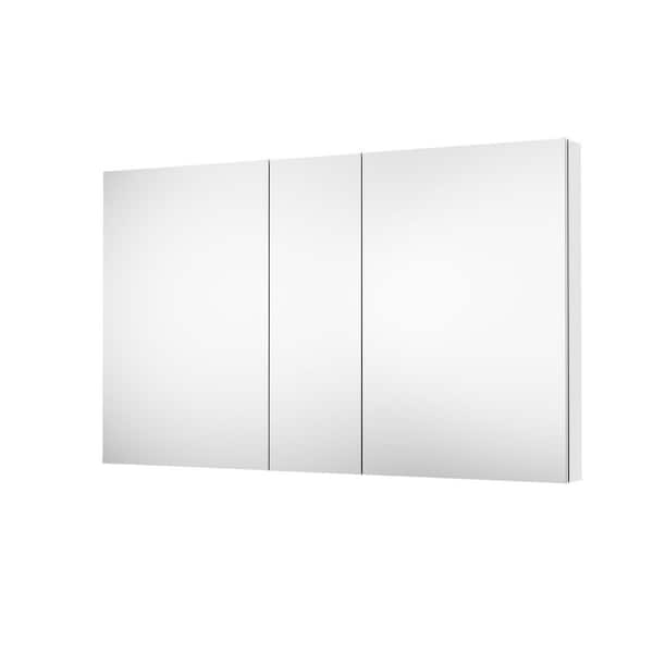60 in. W x 36 in. H Rectangular Aluminum Medicine Cabinet with Mirror, Soft-Close, Reversible Door Installation