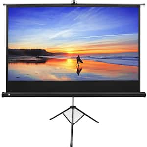 80 in. Projector Screen, Portable Projector Screen and Stand with Carry Bag Package