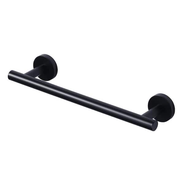 16 in. Wall Mounted Single Towel Bar Bath Hardware Accessory in Matte Black