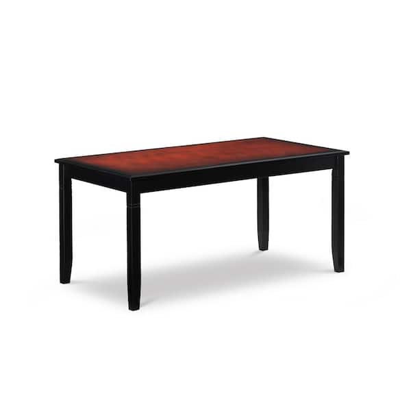 Linon Home Decor Osborne 37 in. Black/Cherry Medium Rectangle Wood Coffee Table
