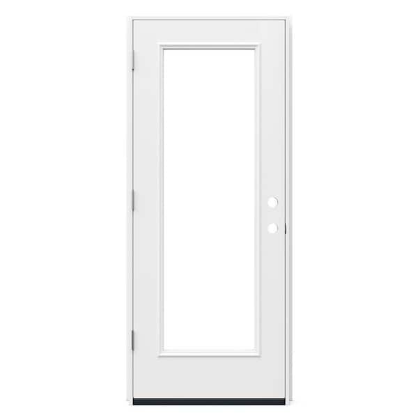 JELD-WEN 32 in. x 80 in. Full Lite Primed Steel Prehung Right-Hand JELD-WEN 32 in. x 80 in. Full Lite Primed Steel Prehung Right-Hand