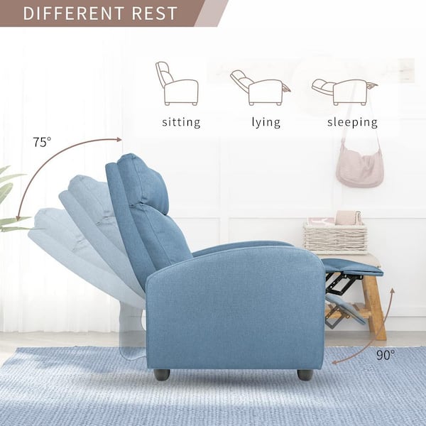 Lacoo Linen Home Theater Recliner with Massage Backrest Blue