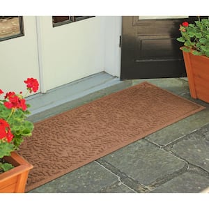 WaterHog Boxwood Dark Brown 22 in. x 60 in. PET Polyester Indoor Outdoor Runner Doormat