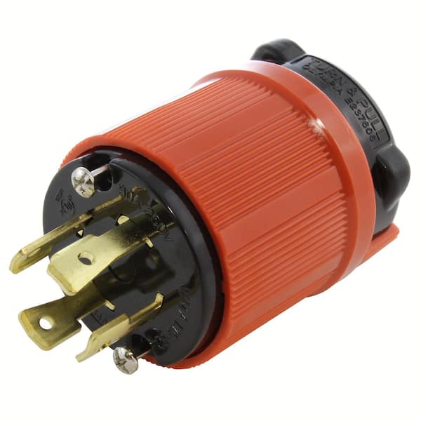 AC WORKS NEMA L15-30P 3-Phase 30 Amp 250-Volt 4-Prong Locking Male Plug with UL, C-UL Approval