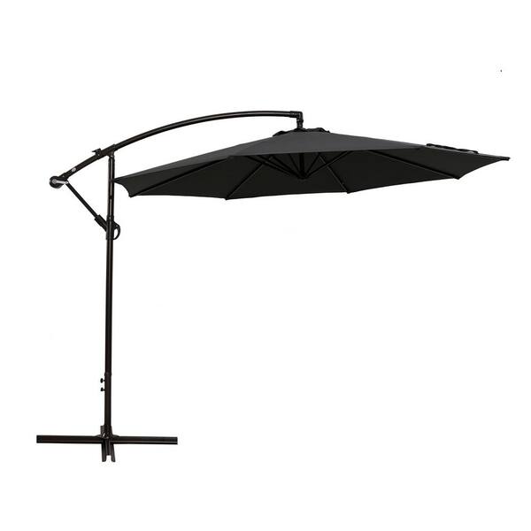 Unbranded 10 ft. Outdoor Dining Table Gray Cantilever Umbrella for Garden, Deck, Backyard and Pool