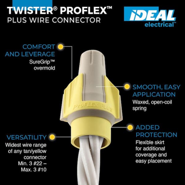 Twister ProFLEX PLUS Tan/Yellow Wire Connector, Jar of 500