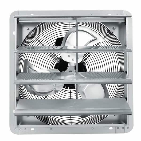 Silver 16 in. 2000CFM Aluminum Wall Mount Shutter Exhaust Fan with AC-Motor for Greenhouses, Garages, Sheds, Shops,Bath