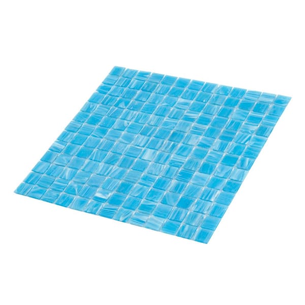 Apollo Tile Celestial Dodger Blue 12-in x 12-in Glossy Glass Uniform Squares Floor and Wall Tile (20-sq. ft/ Carton)