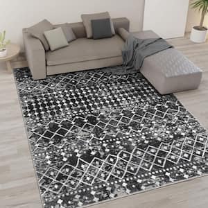Reese Charcoal 8 ft. x 10 ft. Moroccan Global Woven Area Rug