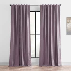 Smokey Plum Textured Rod Pocket Blackout Curtain - 50 in. W x 84 in. L (1 Panel)