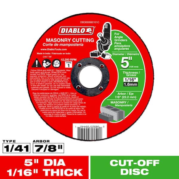 5 in. x 1/16 in. x 7/8 in. Masonry Cutting Disc