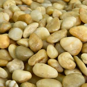 0.125 cu. ft. 3/8 in. - 5/8 in. 10 lbs. Yellow Small Polished Rock Pebbles for Planters, Gardens, Aquariums and More