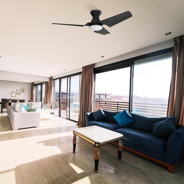 Jett 52 in. Dimmable LED Indoor Black Smart Ceiling Fan with Light and Remote, Works with Alexa and Google Home
