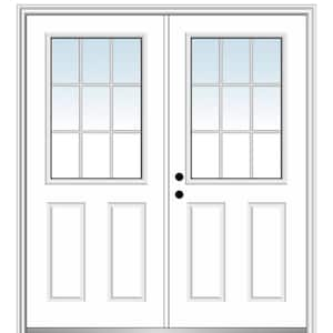 MMI Door 36 in. x 80 in. Internal Blinds/Grilles Right-Hand Inswing Clear  1/2 Lite Painted Fiberglass Smooth Prehung Front Door Z024610R - The Home  Depot