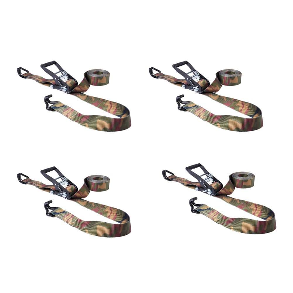 Camo Ratchet Tie-Down Strap 16 ft. x 2 in. 3,333 lbs. with J Hook (4-Pack) price history on PriceWatchPro