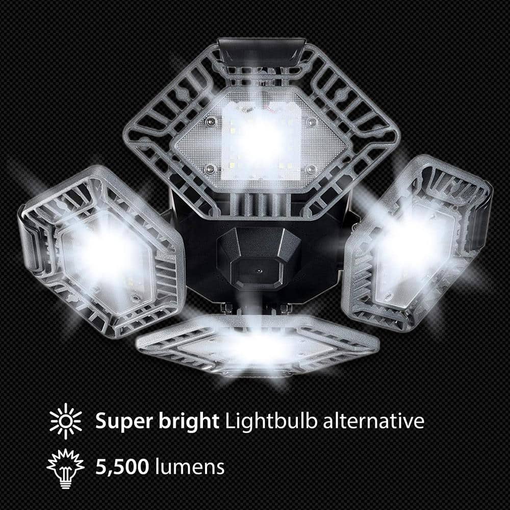 QuadBurst 5500 Lumens White LED Ceiling Light with Adjustable Panels