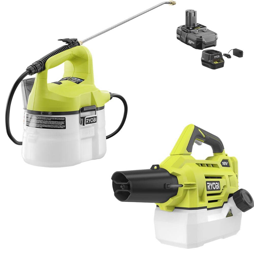 RYOBI ONE+ 18V Cordless Battery Gal. Chemical Sprayer and Cordless  Fogger/Mister (2-Tool) with 1.3 Ah Battery and Charger P2810-P2805BTL The  Home Depot