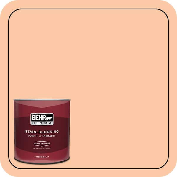 BEHR ULTRA 1 qt. #250C-3 Fresco Cream Extra Durable Flat Interior Paint & Primer