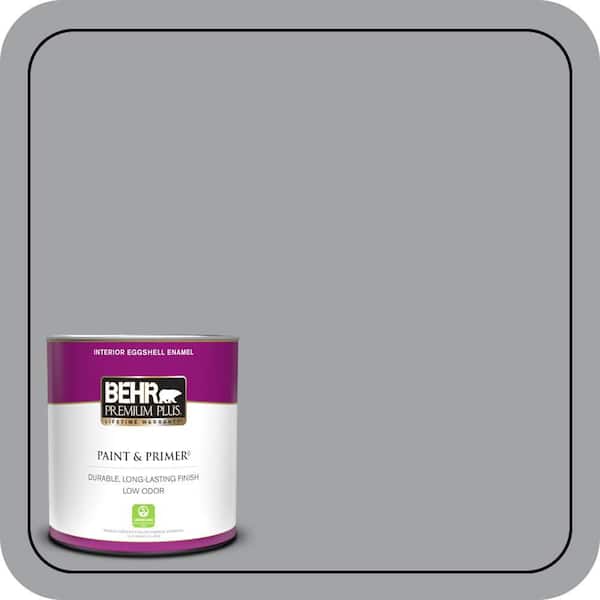 BEHR PREMIUM PLUS 1 qt. #N530-4 Power Gray Eggshell Enamel Low Odor Interior Paint & Primer