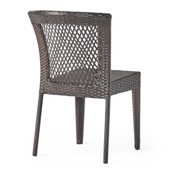 Dusk Multi Brown Faux Rattan Outdoor Patio Dining Chairs (Set of 2)