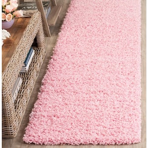 Athens Shag Pink 2 ft. x 8 ft. Solid Runner Rug