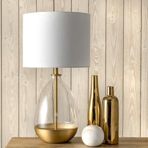 Freeman 24 in. Brass Farmhouse Table Lamp with Shade